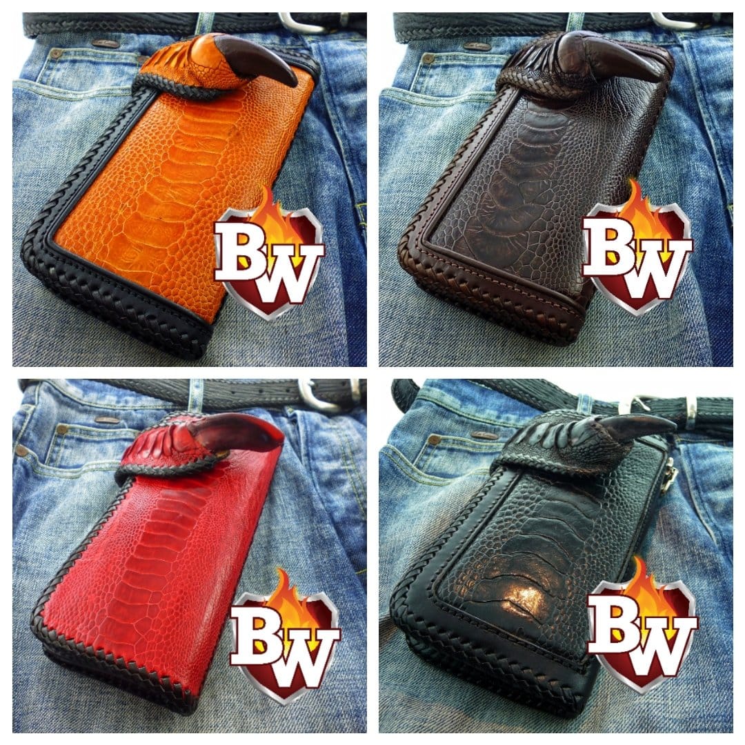 Stiletto 5-inch Custom Handmade Leather Biker Wallet | The Original www.bagsaleusa.com - Biker ...