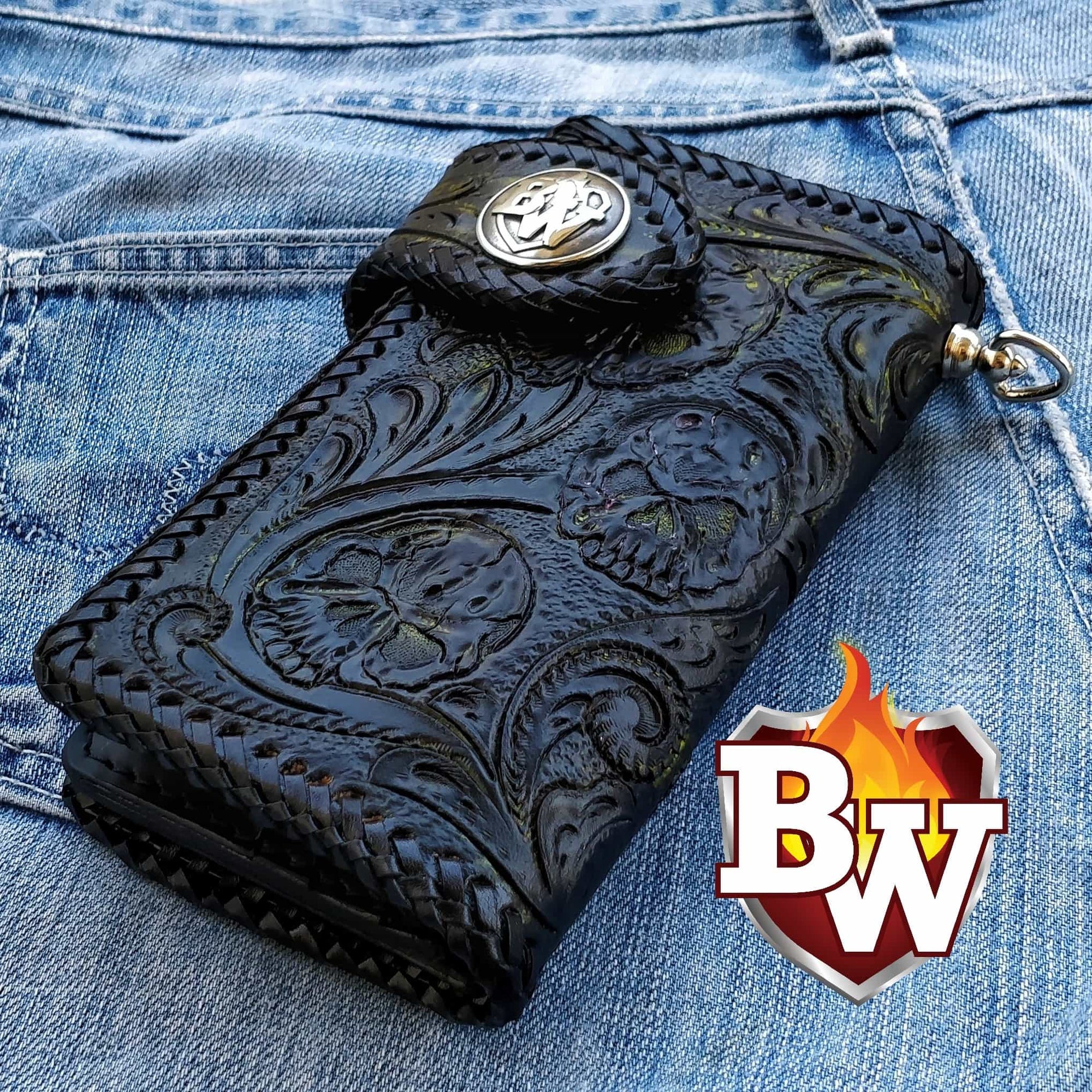 Crypt 6-inch Custom Handmade Leather Men's Biker Wallet | The Original ...