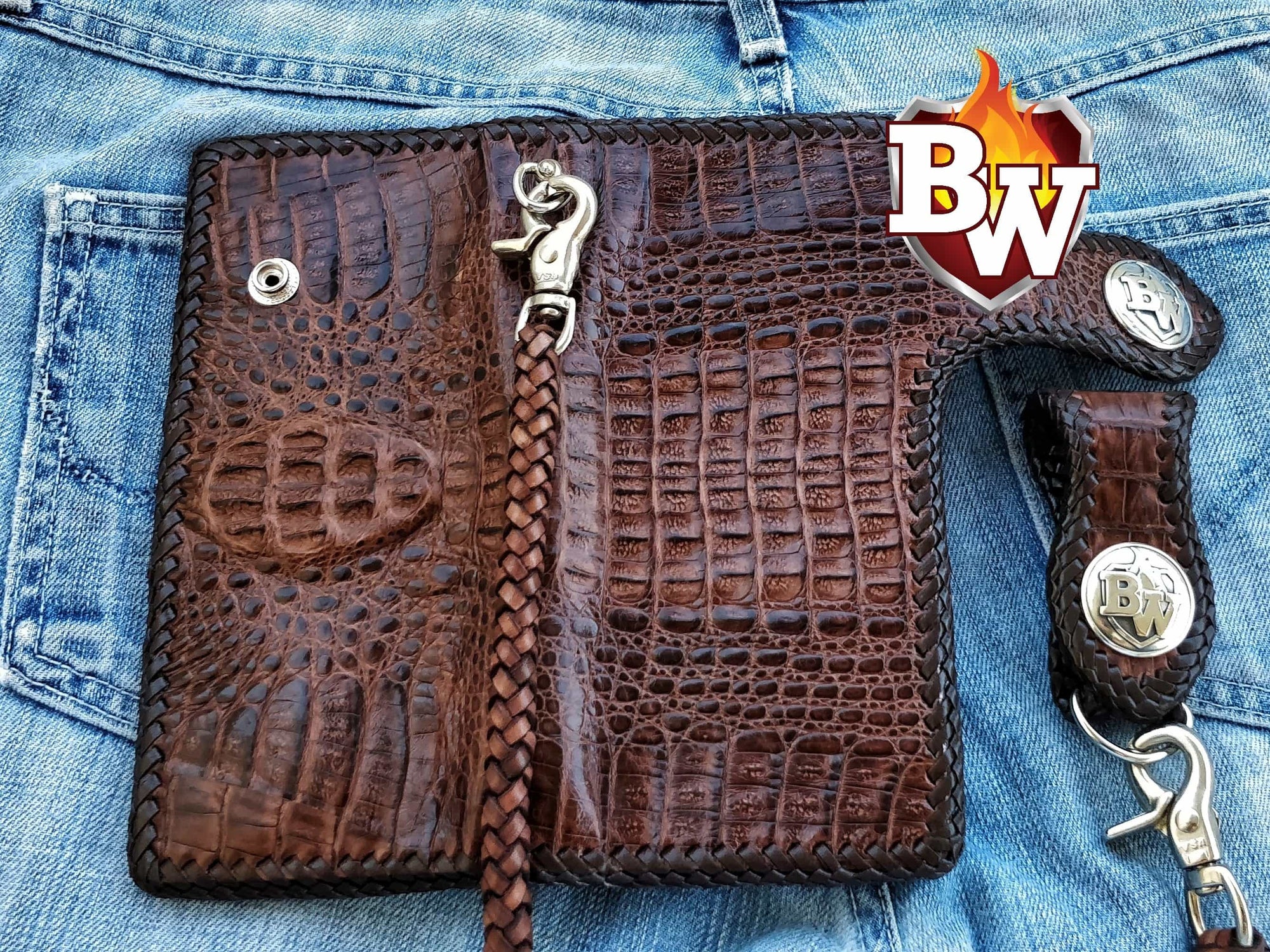 Plain Jane Exotic 8-inch Custom Handmade Men&#39;s Biker Wallet | The Original www.bagssaleusa.com ...