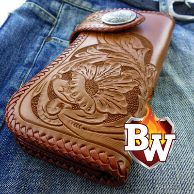 Rider 8-inch Custom Handmade Leather Men's Biker Wallet | The Original ...