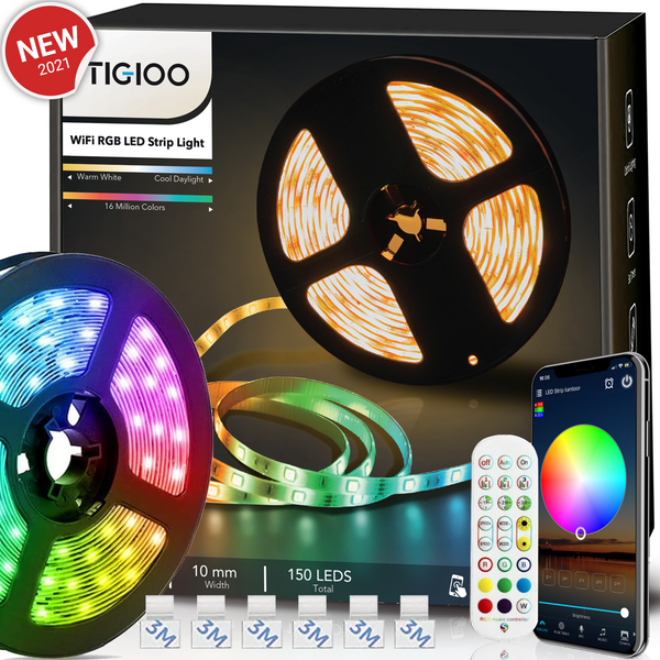 Bezet Lief mei TIGIOO LED strip 10 meter - Wifi Lichtstrip met 16 kleuren - dimbaar - |  TIGIOO