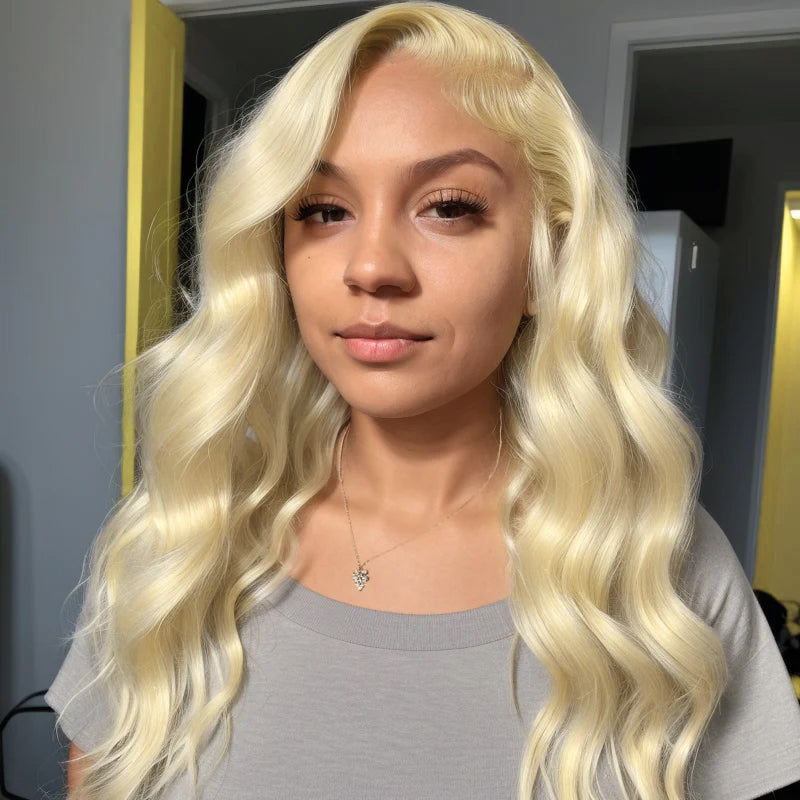 LinktoHair Glueless 5x5 Closure HD Lace 613 Blonde Body Wave Wig with Secure 3D Dome Cap