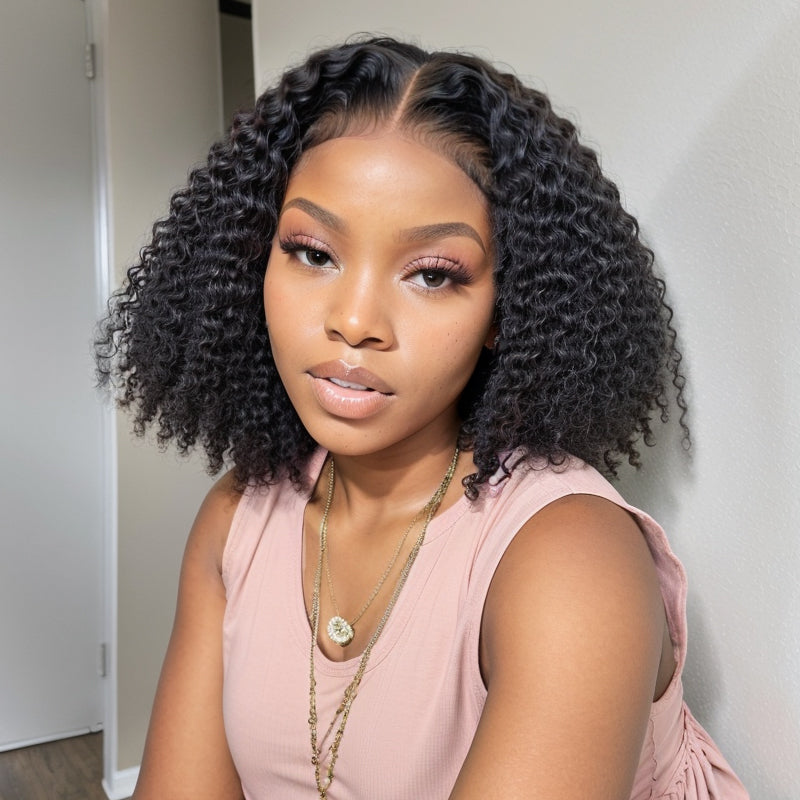 Put On & Go 5x5 Lace Closure Glueless Bob Curly Wig with 3D Dome Cap Beginner Friendly