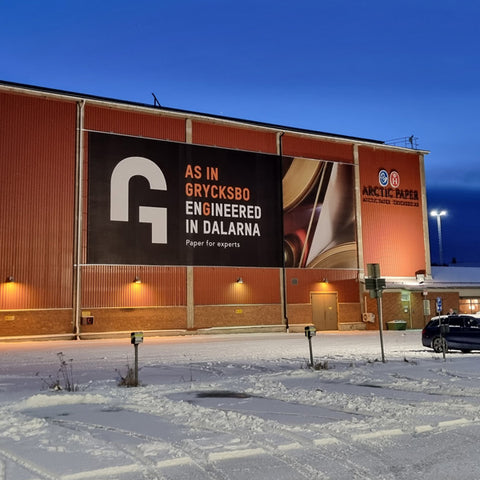 Pappersfabrik Grycksbo Sverige Skandinavien Dalarna - Arctic Volume Vitt bulkpapper för tryckning av böcker och kataloger.