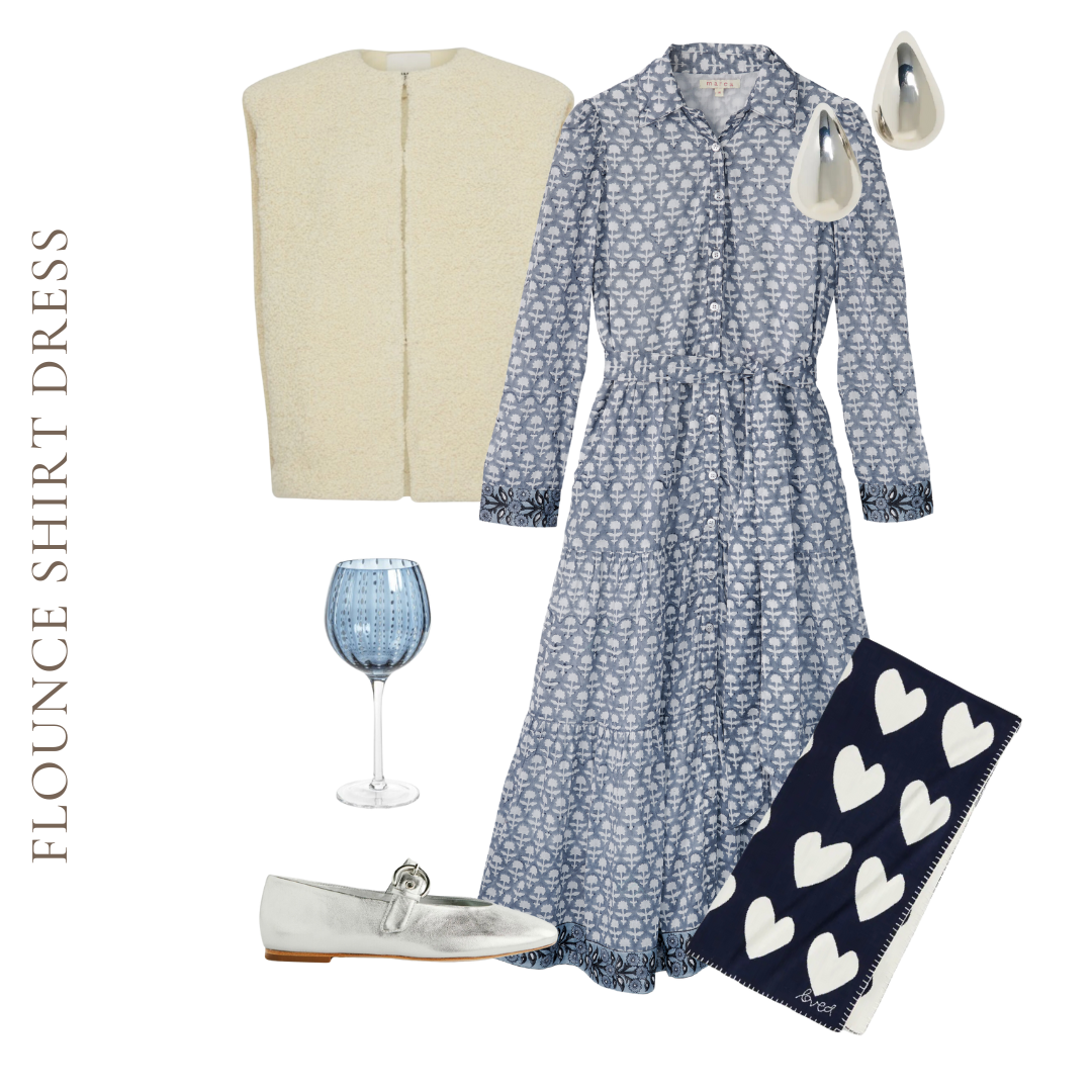 Flounce Shirt Dress