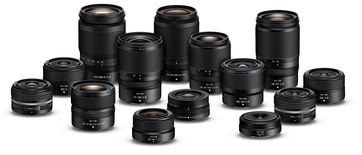 Set of fourteen Z series lenses by NIKKOR