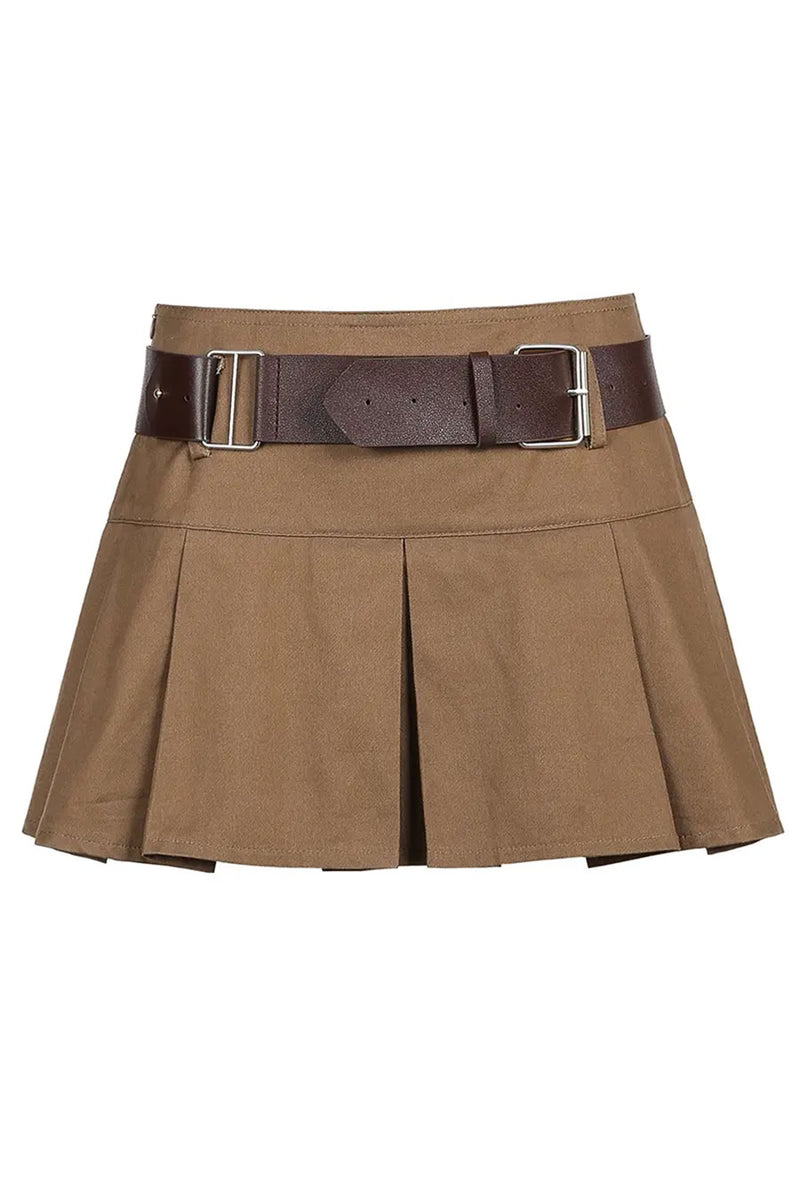 Y2K Belted Pleated Cargo Mini Skirt– HyperBees