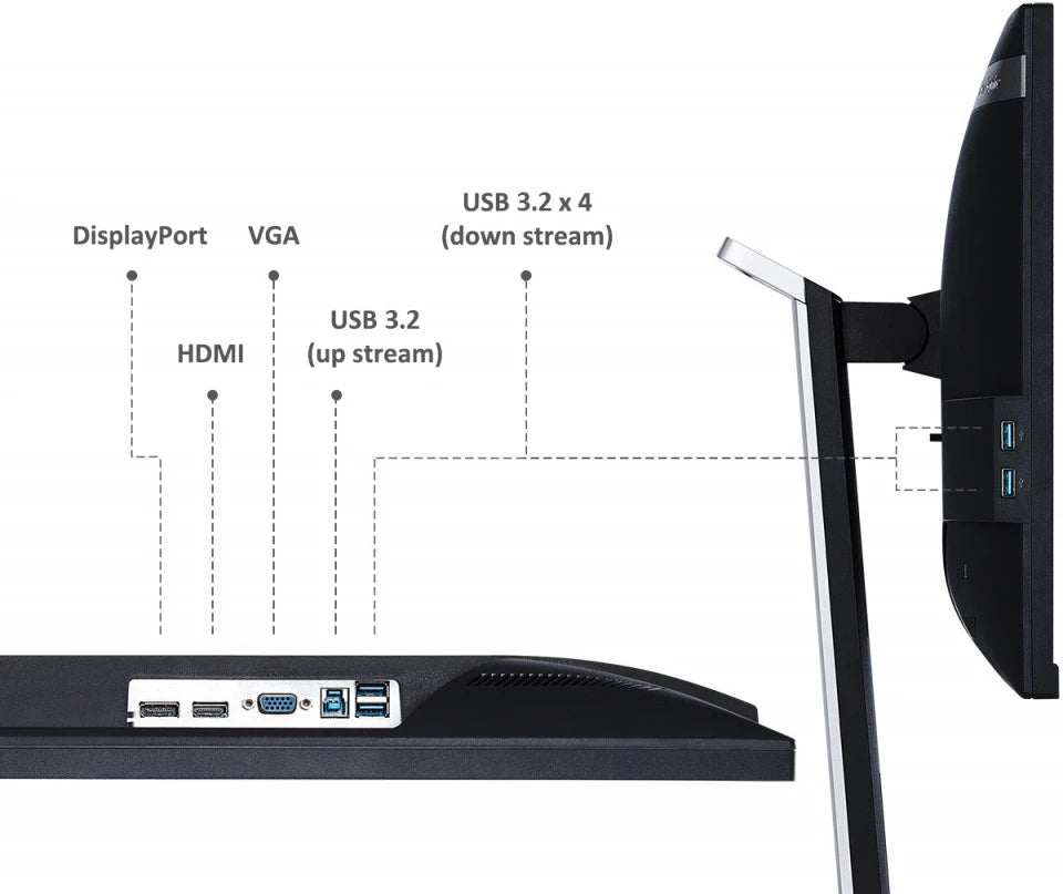 ViewSonic VG2448A-2 24" SuperClear® IPS Frameless Monitor with Advanced Ergonomics