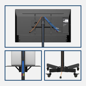 Mobile TV Stand on Wheels for 23-60 inch - Portable TV Stand with Tray Max VESA 400x400