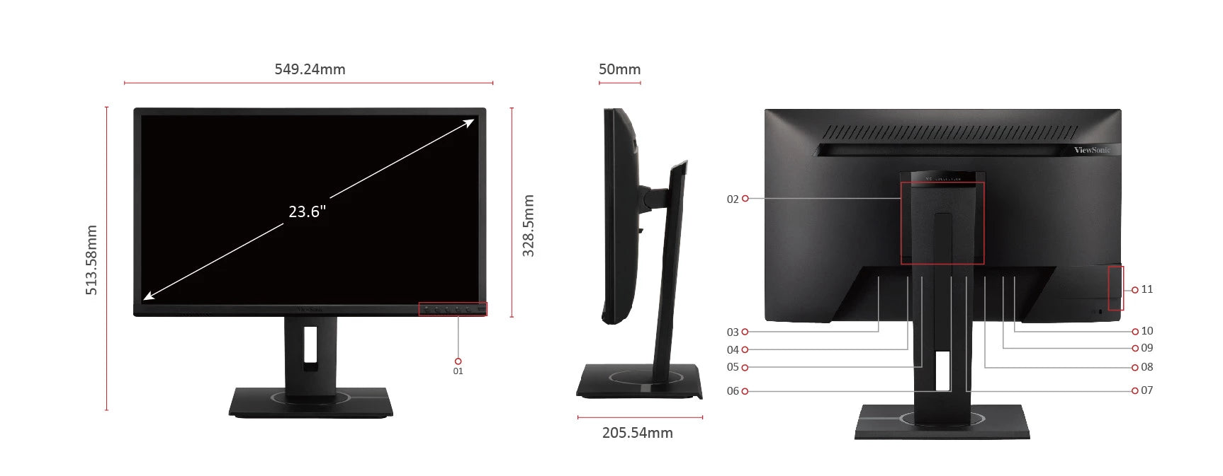 ViewSonic VG2440 24” Full HD Ergonomic Business Monitor