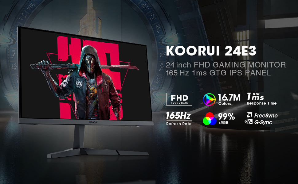 KOORUI 24E3 - 24 Gaming Monitor Full HD IPS 165Hz Refresh Rate 1ms —  Screen Moove