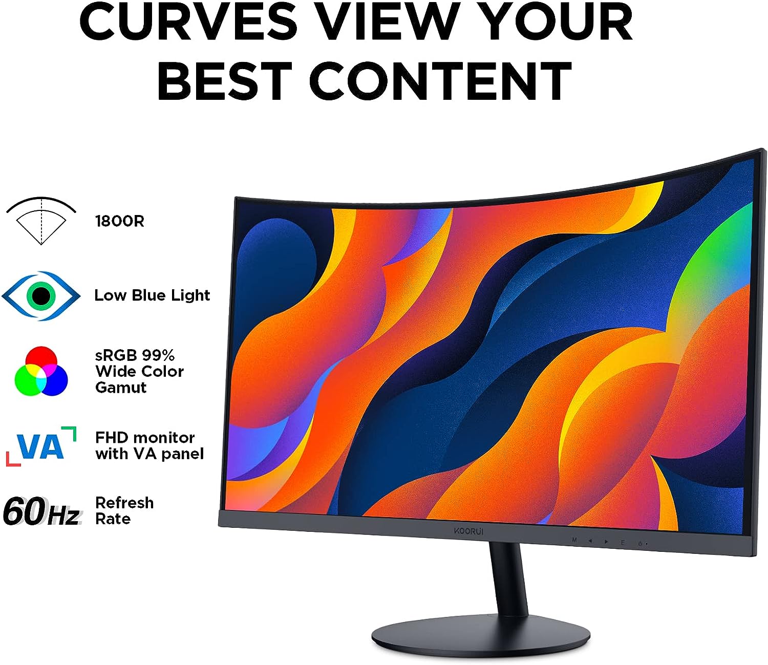 Koorui N07 24" 60Hz Full HD Curved Computer Monitor