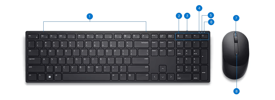 Dell Pro KM5221W Keyboard & Mouse