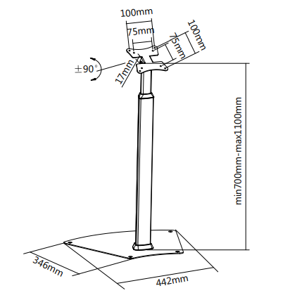 AllMounts AS04S 13”-27” Touch Screen Floor Stand