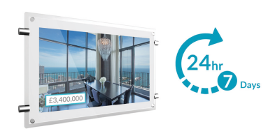 Estate Agent Window Display Screen  - 15" Digital Rod Display