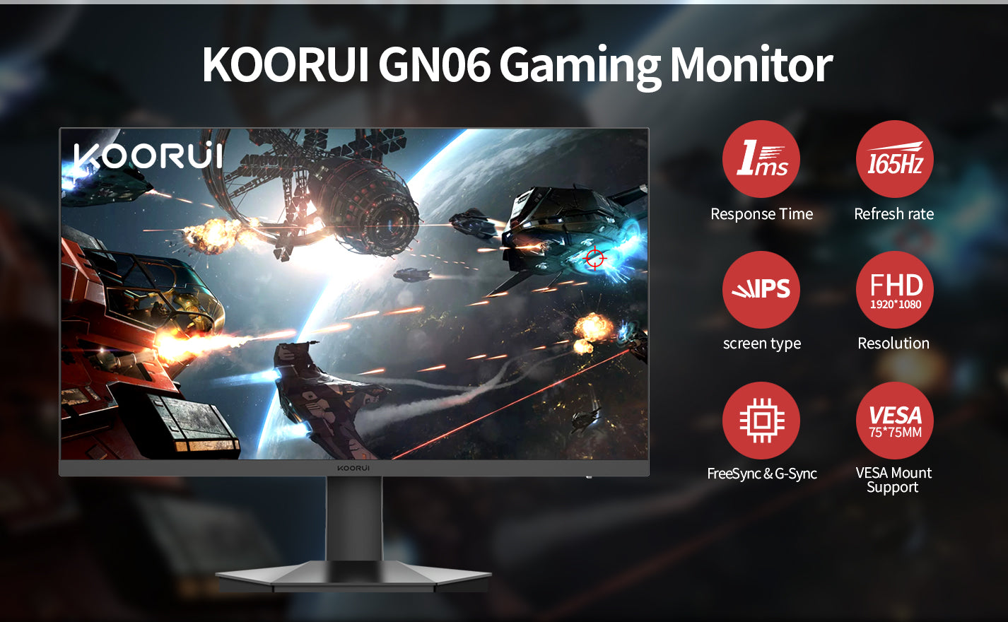 Koorui GN06 27" 165 Hz 1Ms Full HD IPS Gaming Monitor