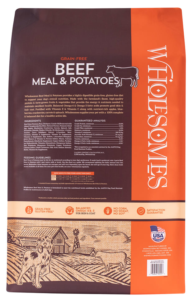 WHOLESOMES GF Beef Meal + Potatoes Dog Food Mission Pet Supplies