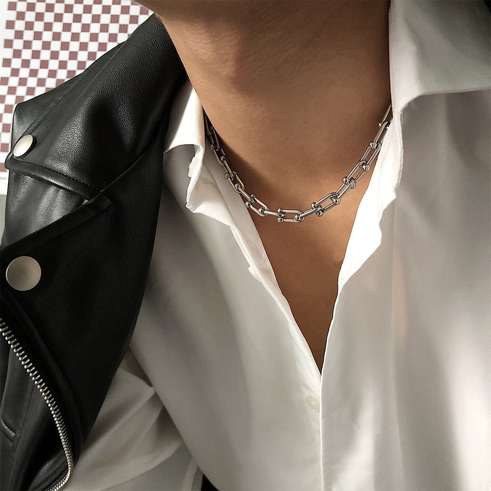 Stainless Steel Double Layer Pendant Chain, Streets of Seoul