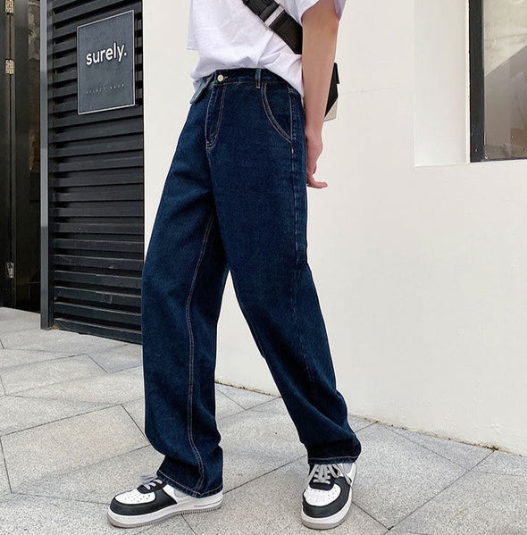 Contrast Waist Patch Jeans | Korean Street Style Men's Clothing ...