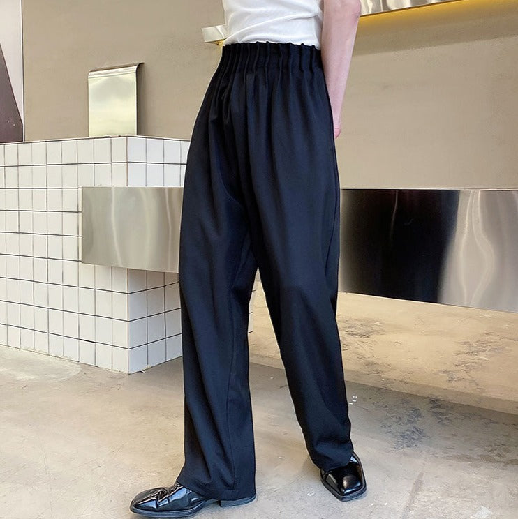 Pleated Waist Band Wide Leg Pants | Korean Street Style Men's Clothing ...