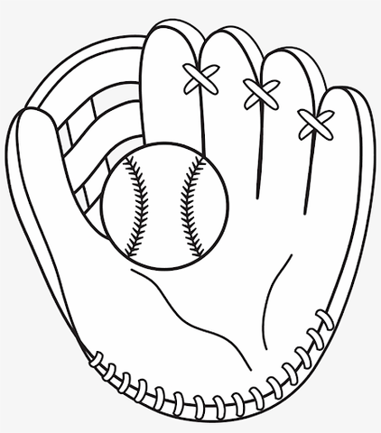Clip Art: Realistic Baseball Glove B&W I