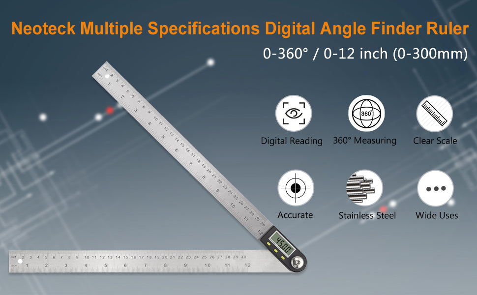 Neoteck Multiple Specifications Digital Angle Finder Ruler