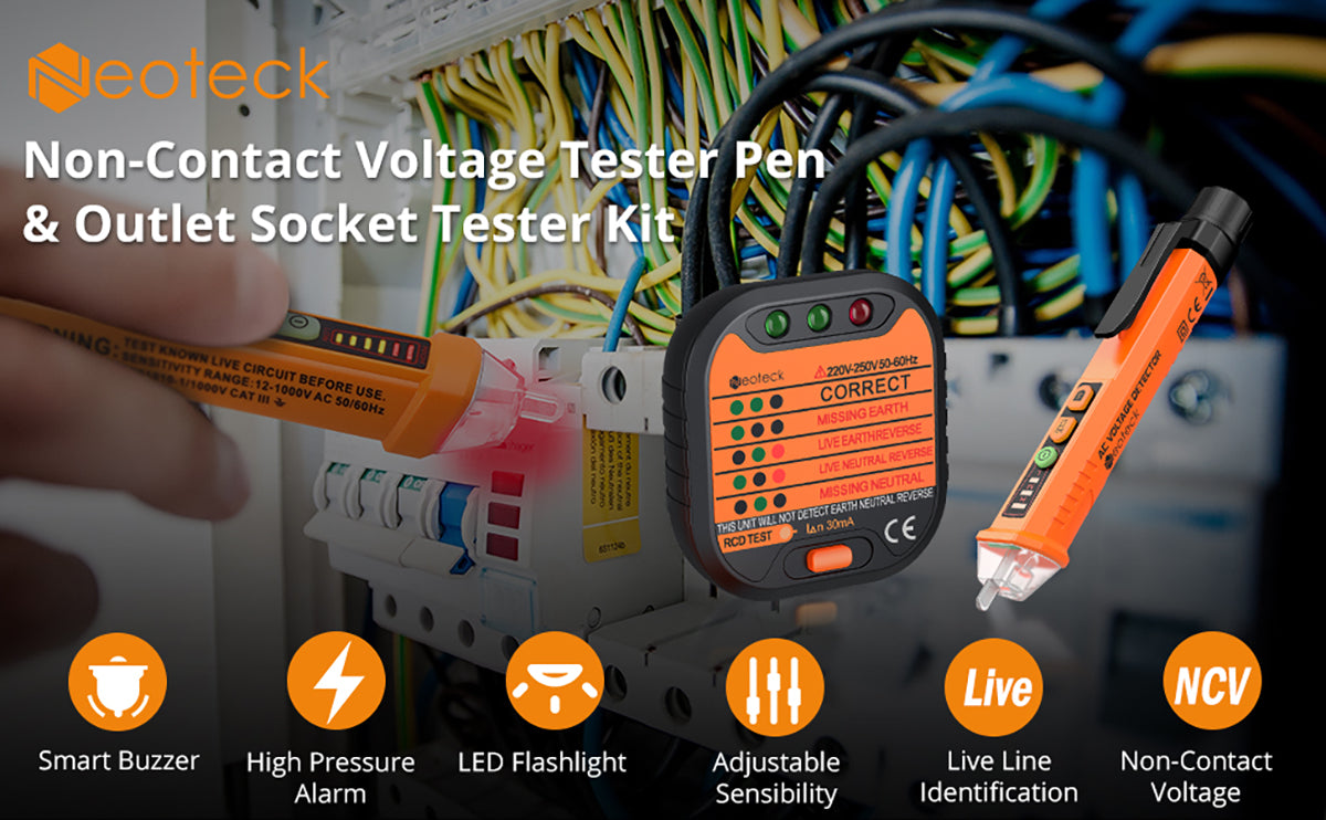 Neoteck Electrical Socket Voltage Tester Pen Kit