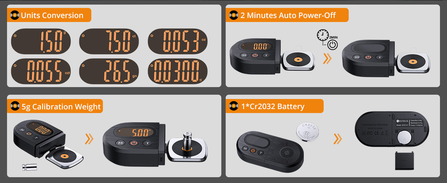 Neoteck Upgraded Digital Turntable Stylus Force Scale Gauge 0.01g/5.00g