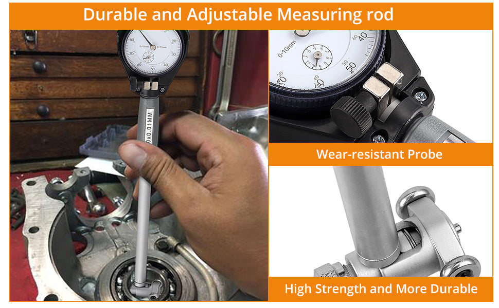 Neoteck Dial Bore Gauge 50-160MM Indicator 0.001MM Dial Bore Gauge Set