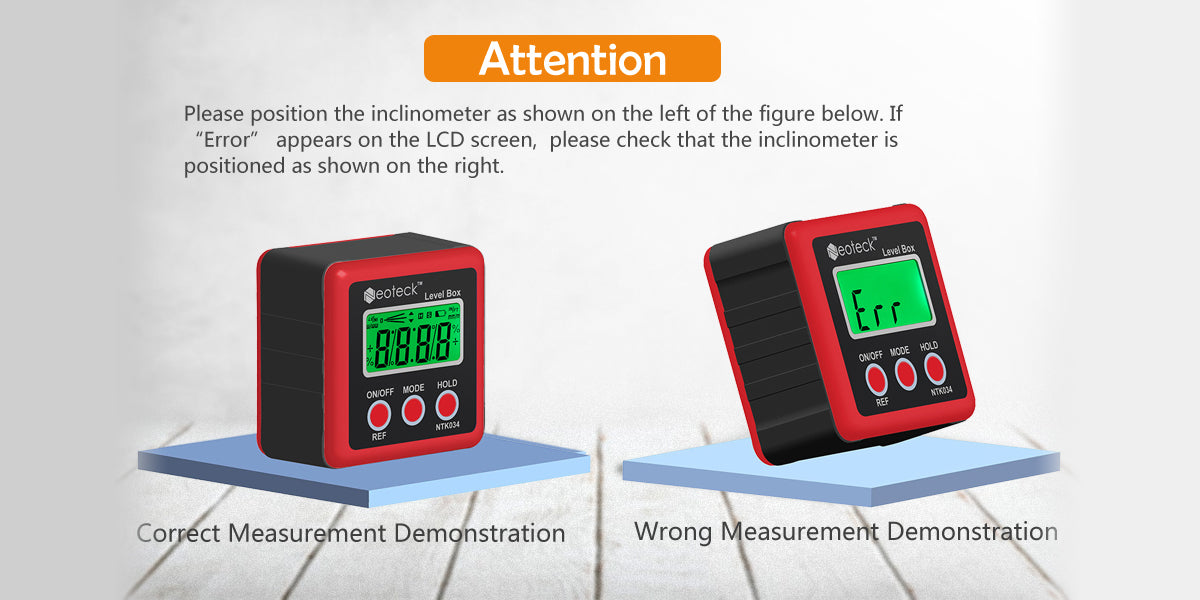 Neoteck Backlight LCD Digital Angle Finder - Red