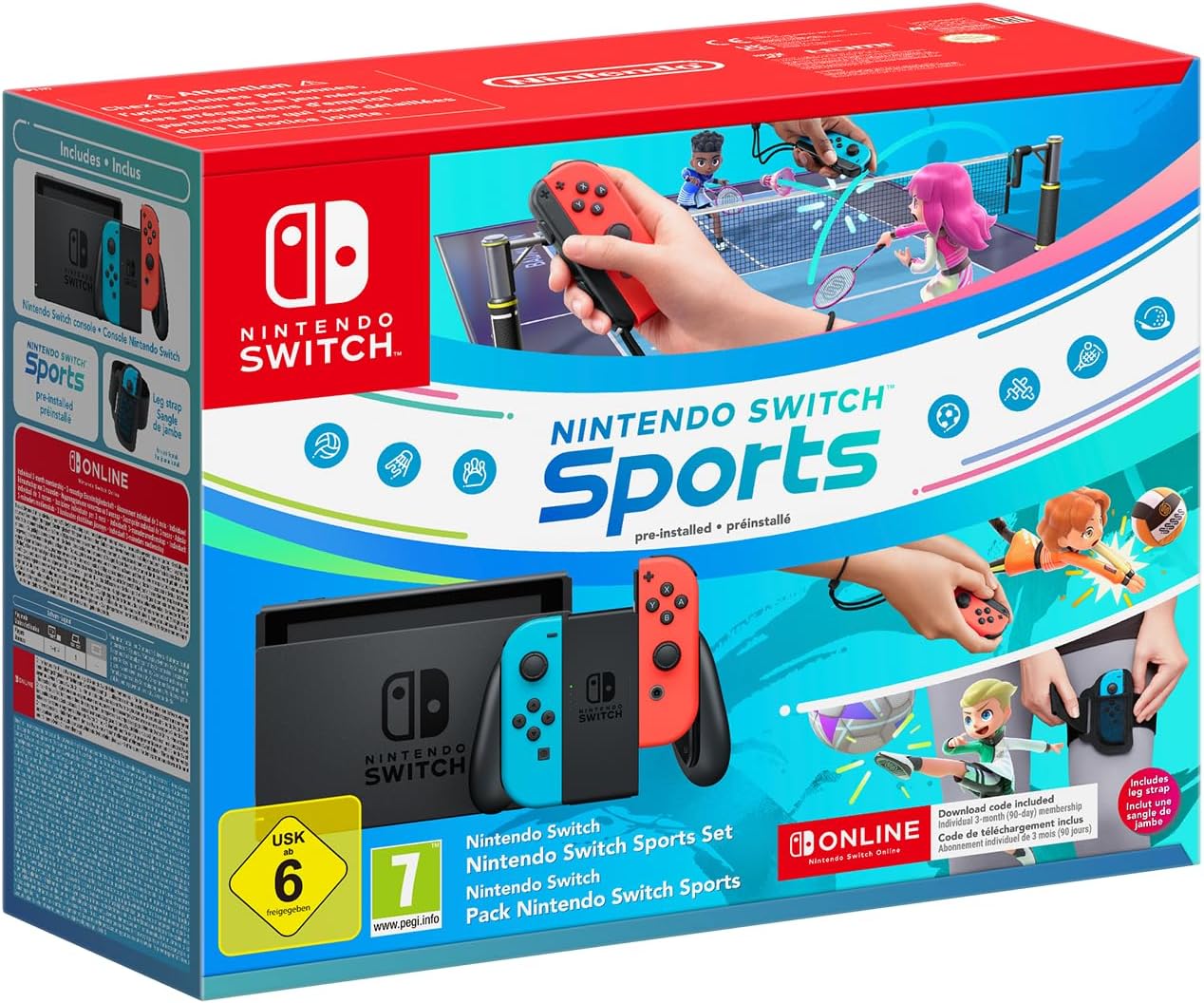 Switch Console 1.1 Neon Blue/Neon Red +Switch Sport +Fascia +3 Mesi