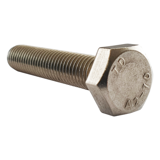 M12 x 180mm Set Screw (Fully Threaded Bolt) A2 Stainless Steel DIN 933