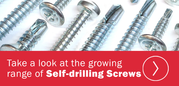 Image directing users to the large range of self drilling screws from Fusion Fixings