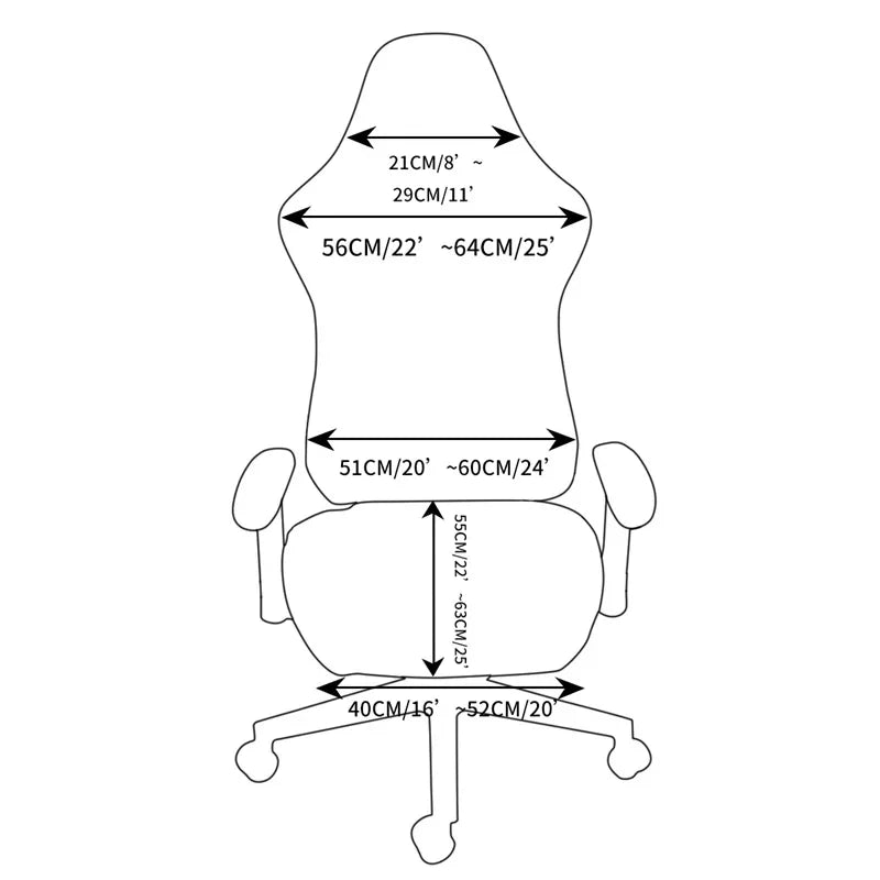 Dimensions housse de chaise de bureau effet cuir
