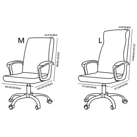 Dimensiosn housse chaise de bureau avec accoudoirs