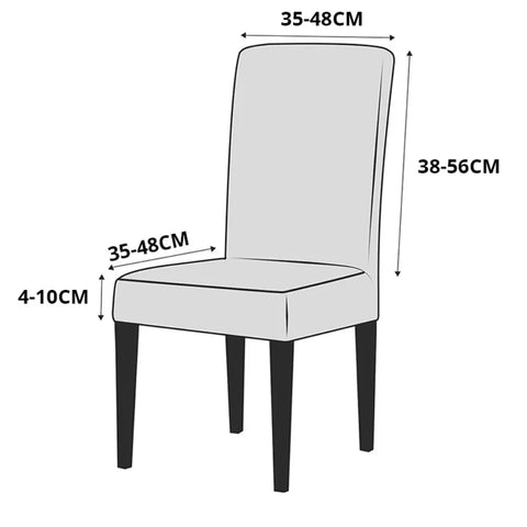 Dimensions housse de chaise extensible et ajustable