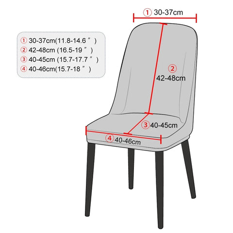 Dimensions housse de chaise incurvée