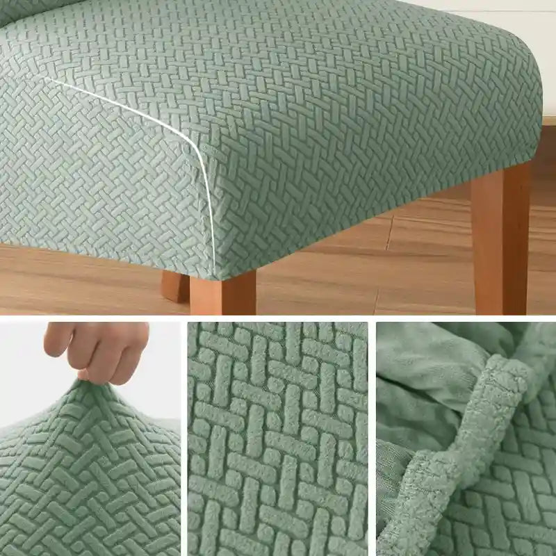 Elasticité tissu housse de chaise XL en jacquard effet tressé Melda