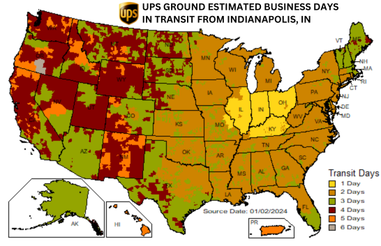 UPS Estimated Transit Days