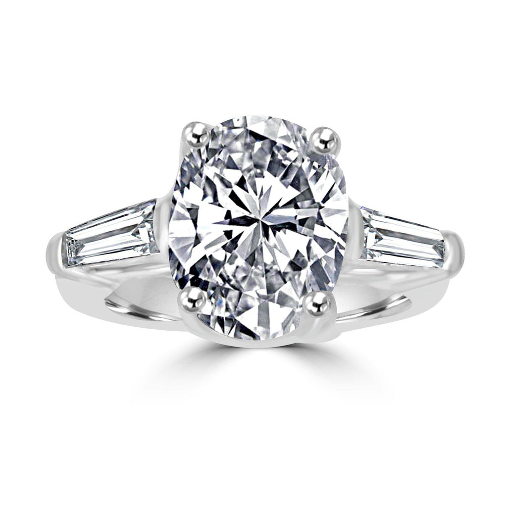 Oval Center Baguette Simulated Diamond - Diamond Veneer Ring ...