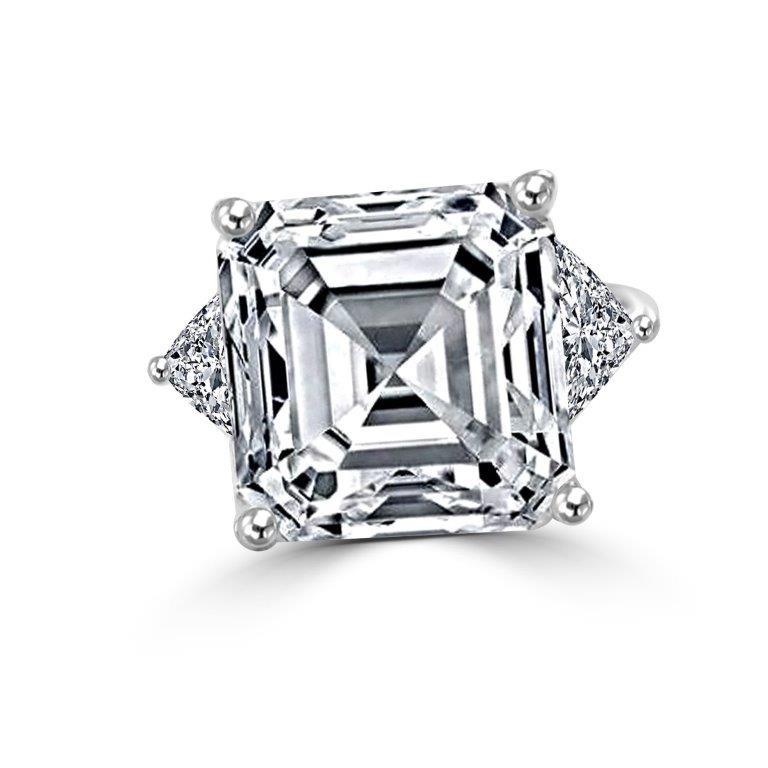 15CT Asscher Cubic Zirconia Engagement Ring. 801R9007 