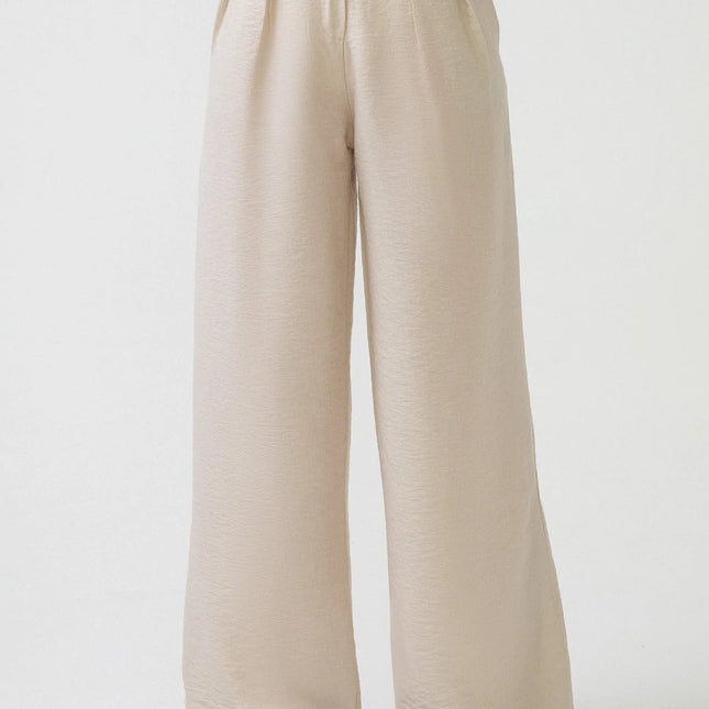 Taupe Tab Detail Wide Leg Pant - Beige - Pants - Full Length - Women's  Clothing - Storm