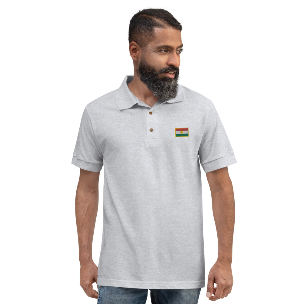 polo shirt with flag logo