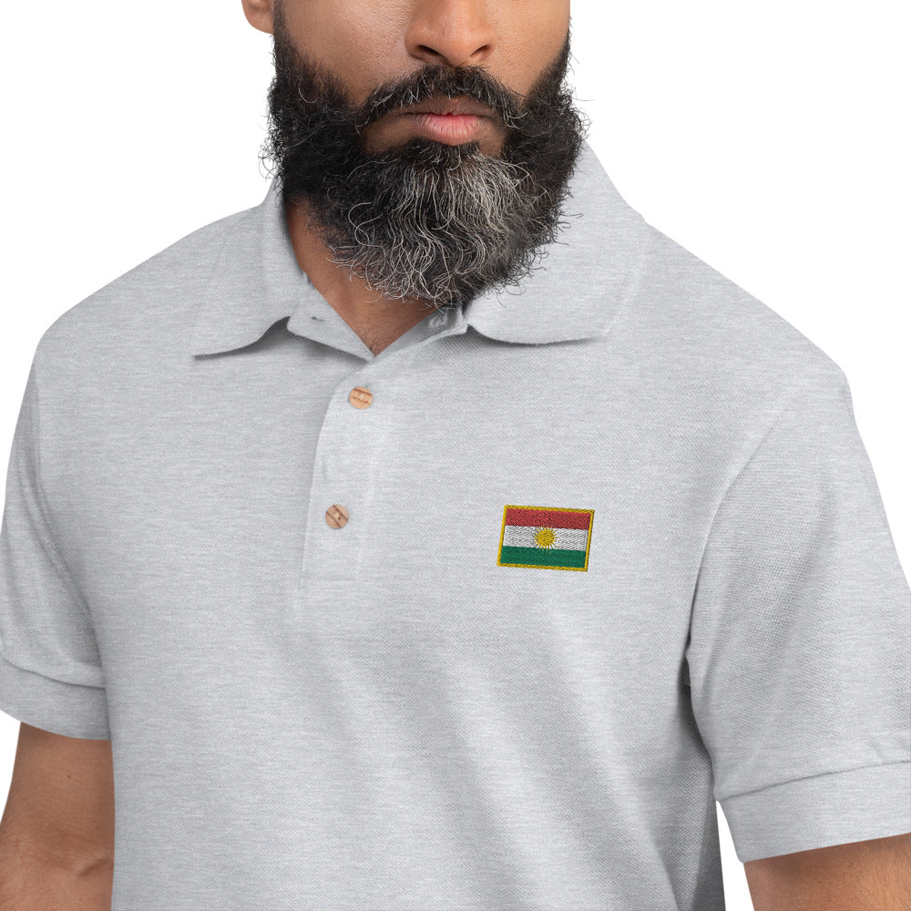 polo shirt with flag logo