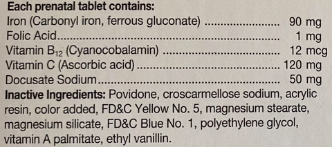 Bad prenatal vitamin ingredients