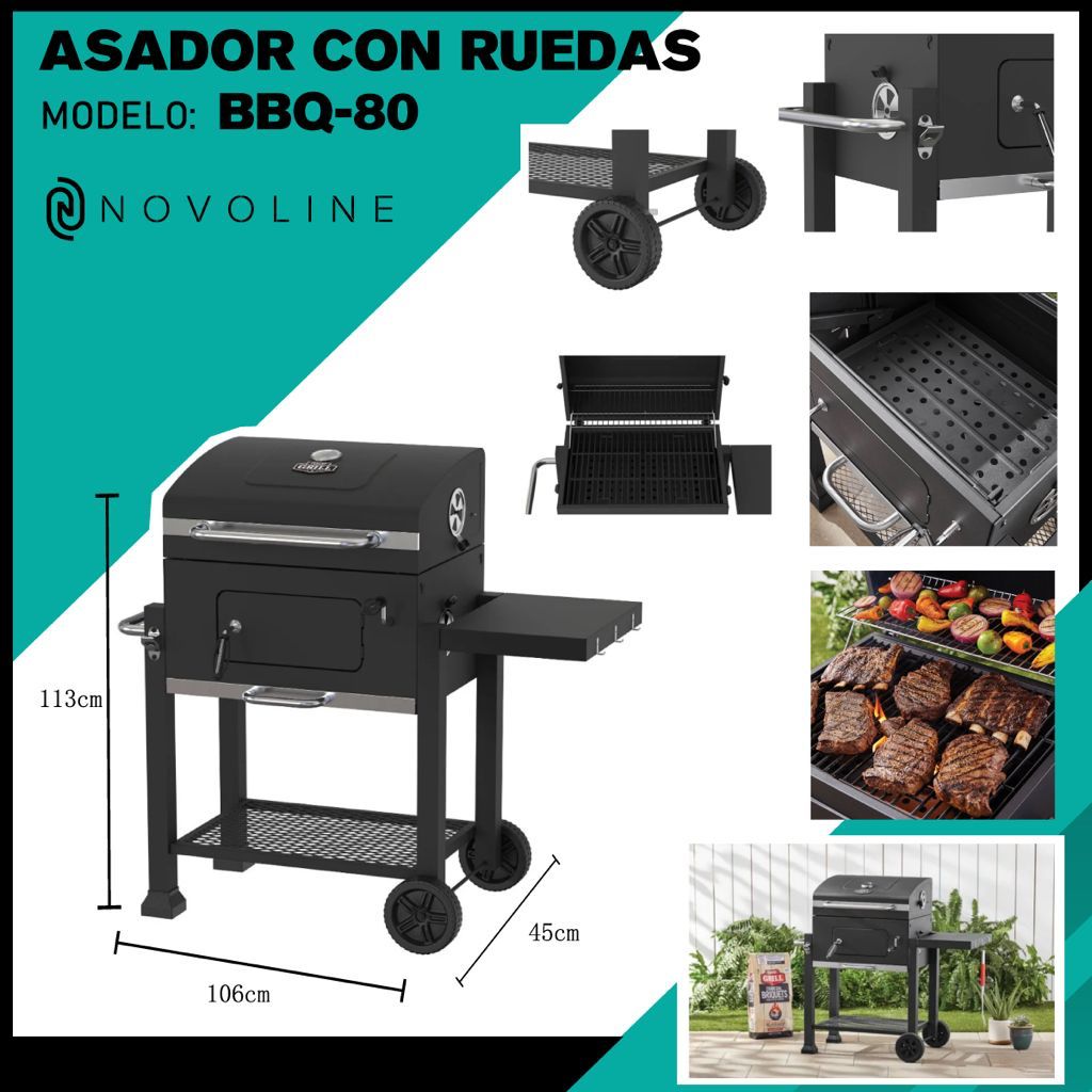 ASADOR CON RUEDAS BBQ-80