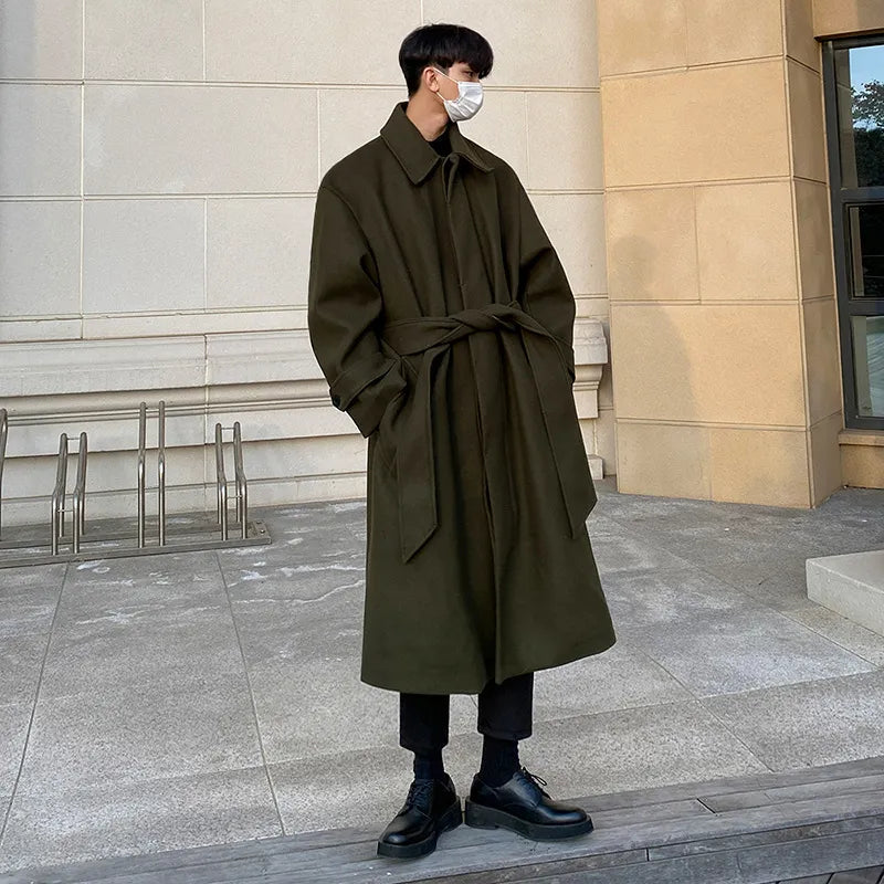 Belted Knee-length Coat - INTOHYPEZONE