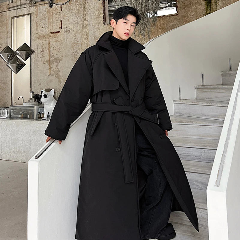 Double Breasted Over Knee Padded Coat - INTOHYPEZONE