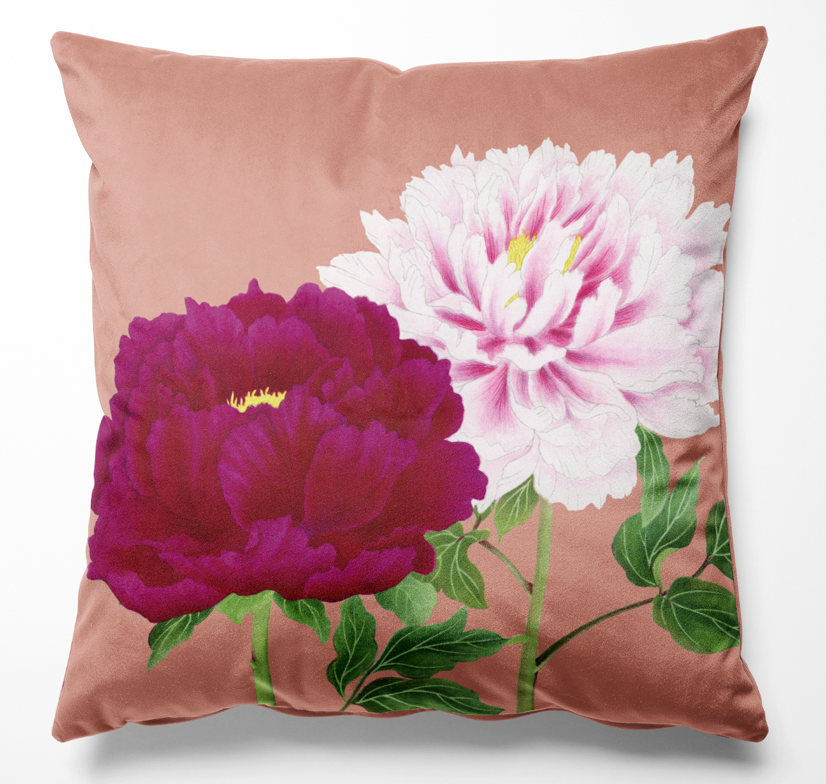 modeabode floral cushion in taupe, peony cushion cover