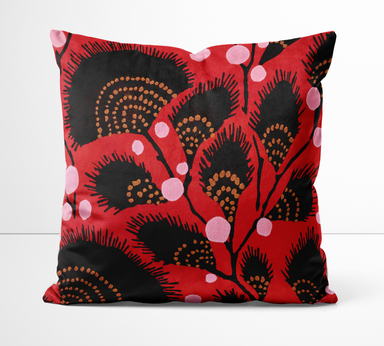 red cushion cover modeabode organic cotton